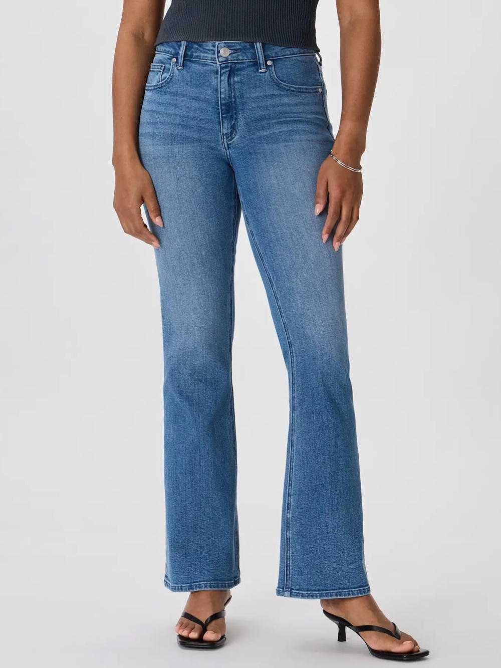 Quince Luna Stretch Flare Jeans in Seaside Blue